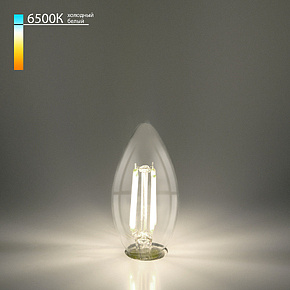 Филаментная светодиодная лампа Свеча F 9W 6500K E27 (C35 прозрачный) BLE2759