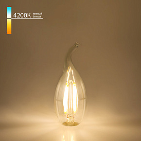 Филаментная светодиодная лампа "Свеча на ветру" C35 9W 4200K E14 (CW35 прозрачный) BLE1429